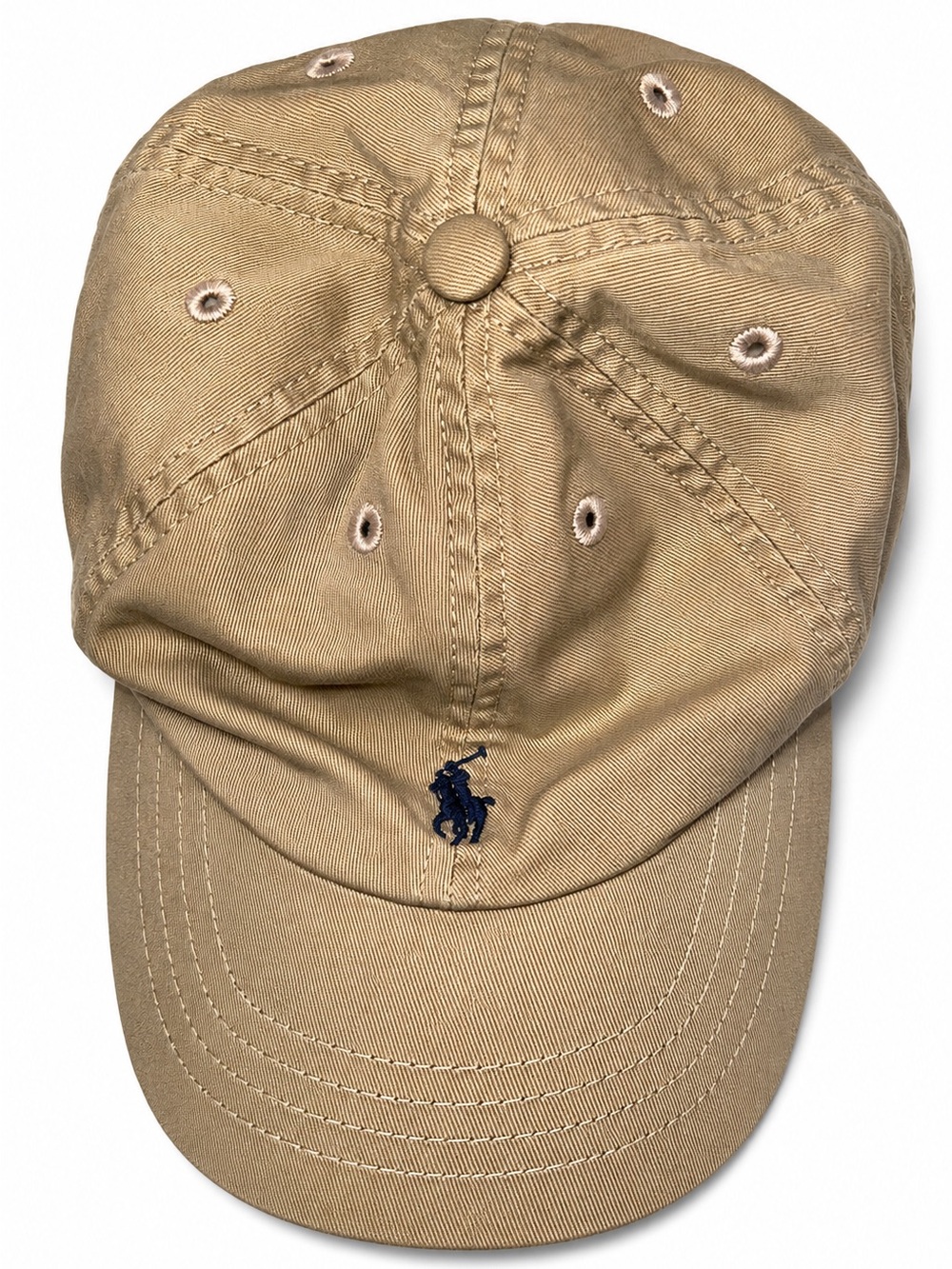 Kid’s Polo by Ralph Lauren Khaki Baseball Cap with Navy Pony